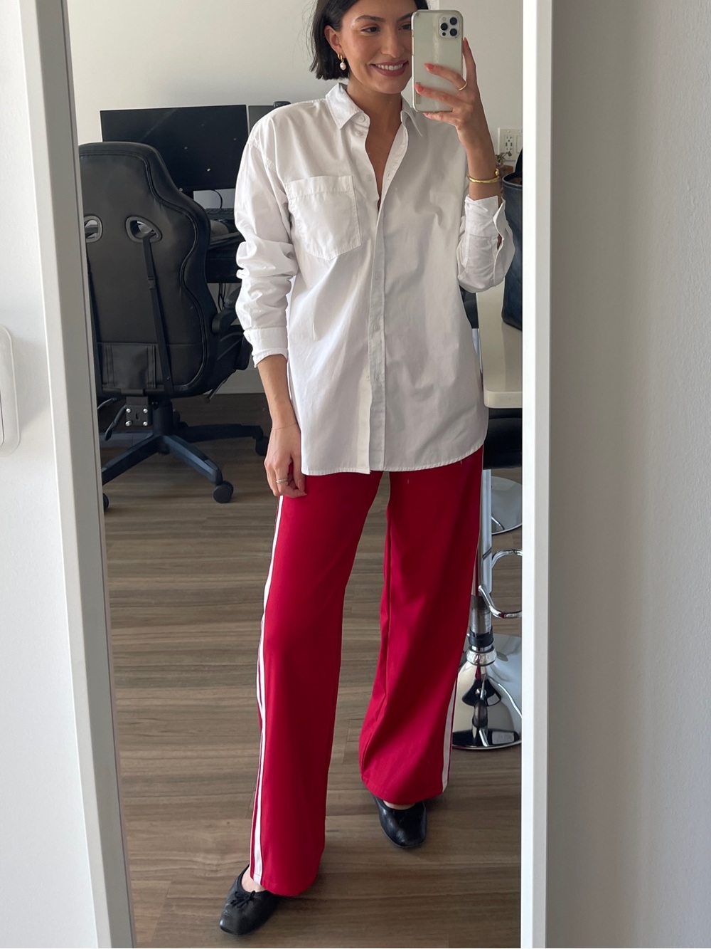 Red Pull-On Track Pant